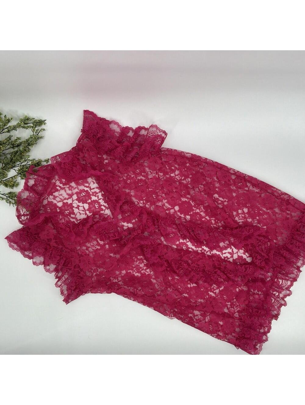Pink Lace Lingerie Cover Vest